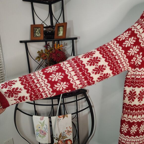 Vtg MY Christmas Snowflake Tunic Sweater MEDIUM Men's Cotton Blend Long Sleeve - Picture 5 of 5